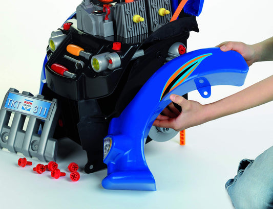 Theo Klein 2822 Hot Wheels assembly car I Engine block with educational repair functions I Battery-powered headlights and horn I Dimensions: 43 cm x 40 cm x 52.5 cm I Toy for children aged 3 years and above