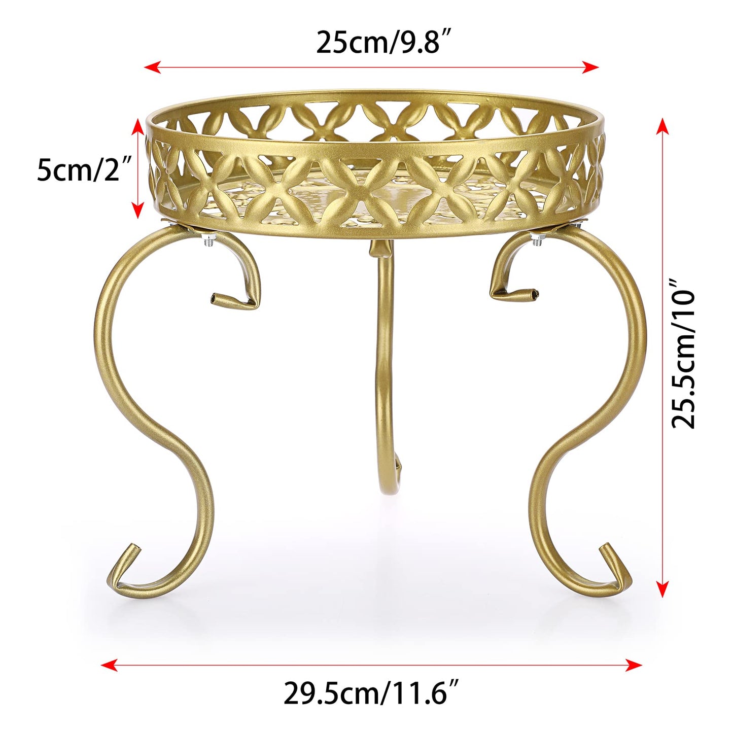 SUMTree Plant Stand Golden Plant Stool Flower Stand Flower Stool Flower Pot Holder Flower Stairs Garden Shelf Plant Shelf Decoration Balconies Courtyards Garden (Round)