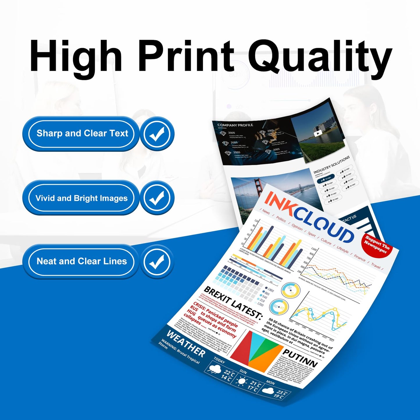 305 XL ink cartridges replacement for HP 305 printer cartridges XL set 305XL black and color for DeskJet 2700 2710 2720 DeskJet Plus 4110 4120 Envy 6010 6020 Envy Pro 6400 6430