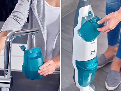 Leifheit Cordless Floor Cleaner Regulus Aqua PowerVac, vacuums and mops, Lightweight wet vacuum with powerful 24V, cordless wet vacuum with 22 min battery life, vacuum cleaner with upright storage feature.