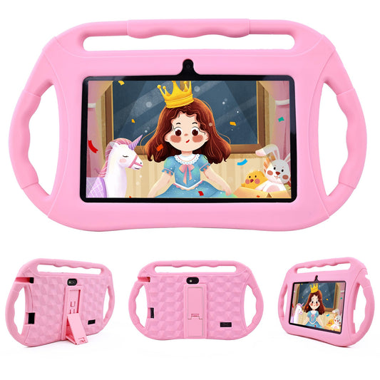Veidoo Kids Tablet 7 Inch Android 32GB, WiFi, GMS, Dual Camera, Parental Control, Educational Learning Toddler Tablet with Silicone Case