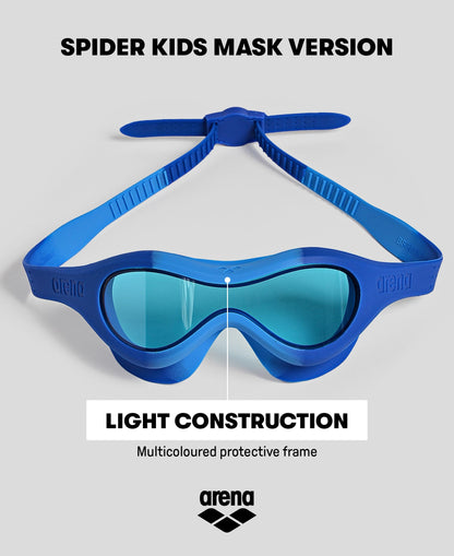 ARENA Spider Kids Mask anti-fog swimming goggles for children, goggles with large lenses, medium-tinted lenses for all environments, UV protection, self-adjusting nose bridge, snug fit