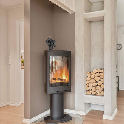 5 sheets Heat Powered Stove Fan - PYBBO Non-Electric Silent Fireplace Fan circulates warm air for gas/pellet/wood stoves