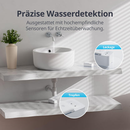 SwitchBot WiFi Water Sensor requires no hub (2.4G only), Smart Water Sensor 3 pack with 100dB Adjustable Alarm & App Notification, IP67 waterproof, Water Leak Detector for kitchen, bathroom, basement.