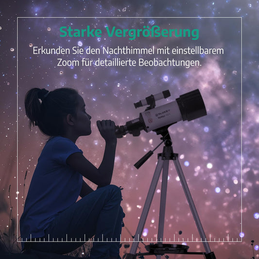Slokey Telescope Astronomy 16x-120x, Easy to Assemble, Suitable for Kids and Beginner Adults - With Phone Adapter - Telescope for Moon and Planets