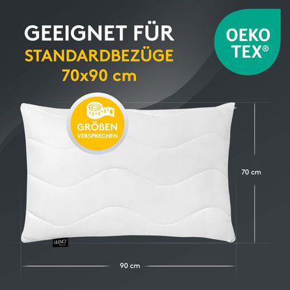 LILENO HOME 70x90 cm pillows [4-pack] as pillow filling - bed or decorative pillows with zipper for customization - Washable up to 95° - sofa pillows & throw pillows for couch/bed