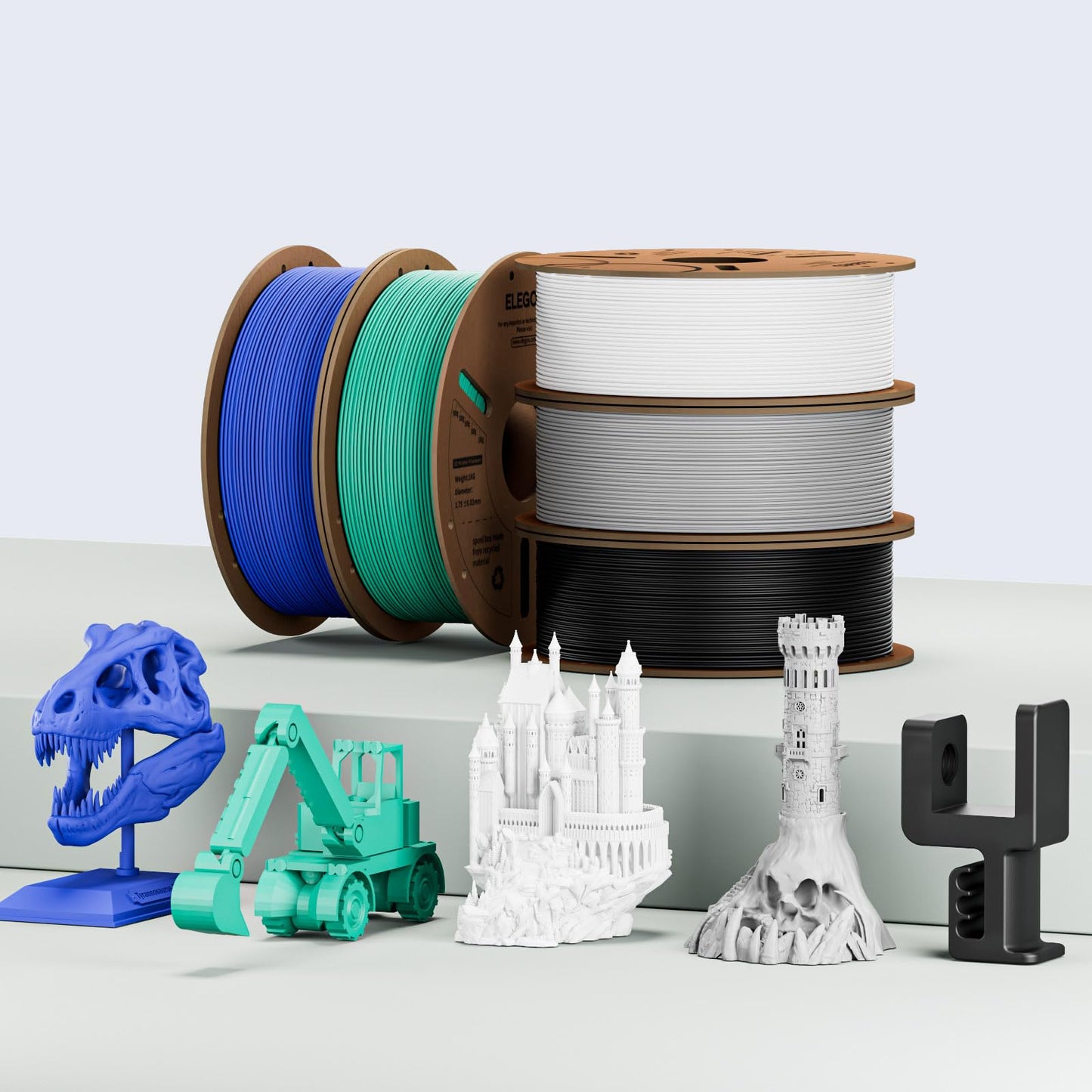 ELEGOO PLA Filament 1.75mm Grey 1KG, 3D Printer Filament Accuracy +/- 0.02 mm, 1kg spool (2.2lbs) Filament 3D Printing Materials Compatible with Most 3D Printers.