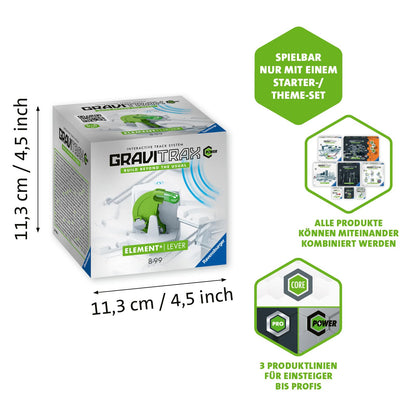 Ravensburger GraviTrax Power Element Lever. Electronic accessory for marble runs for kids aged 8 and up. Compatible with all GraviTrax products and sets.