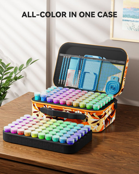 ARTDOT 5D Diamond Painting Accessories Boxes, 120 Pieces Diamond Painting Storage Box with Case Funnel Stickers (Australia)