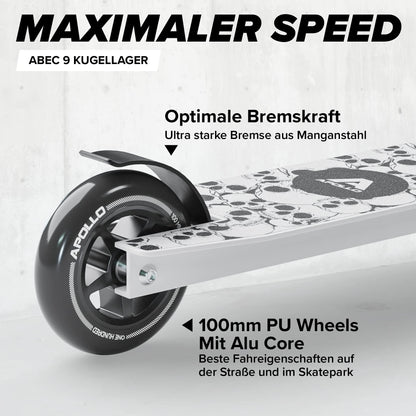 Apollo Stunt Scooter Genius Pro 4.0 - White Skull