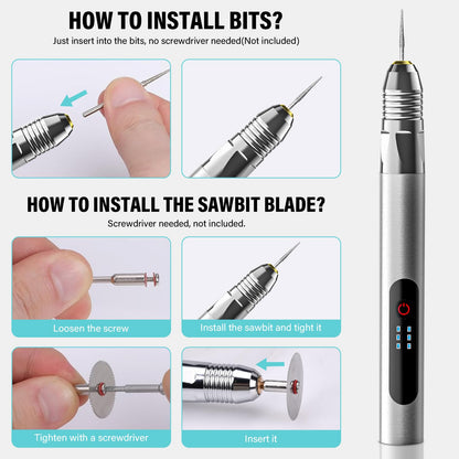 Electric Engraving Pen, Multifunctional Wood Engraving Tool, Rechargeable USB Battery Portable Engraving Pen, Etching Tool for DIY Jewelry, Wood, Glass, Metal
