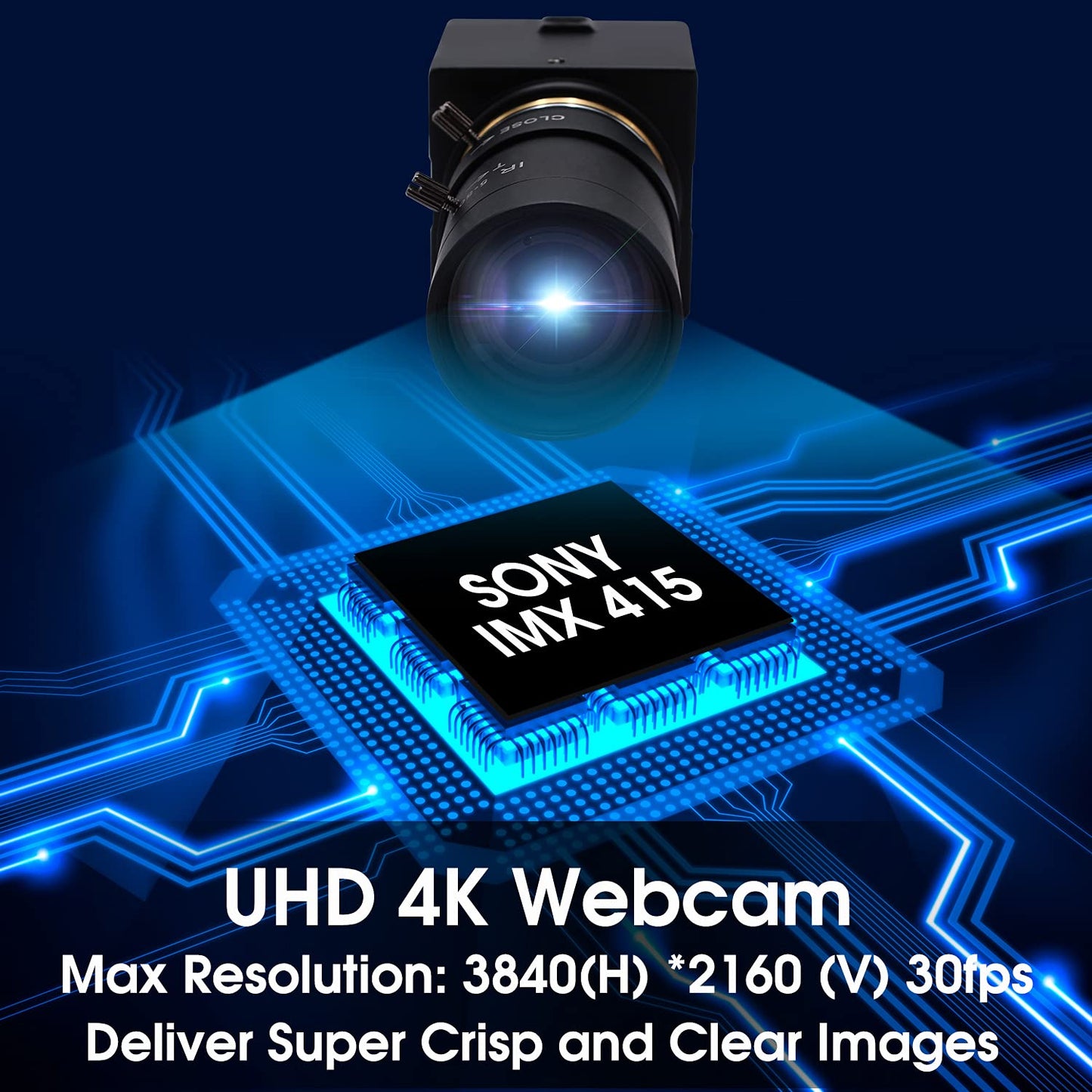 Svpro Webcam 4K UHD USB Camera, 10X Optical Zoom Camera with 5-50mm Varifocal Lens, 3840x2160 Ultra High Definition Cameras for Computer/Laptop/Desktop, USB Camcorder with Sony IMX415 Sensor.