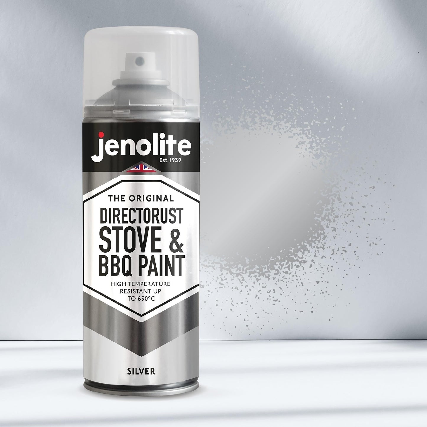 JENOLITE Directorust spray paint for grills and stoves, silver, highly heat resistant up to 650°C | 3 x 400 ml