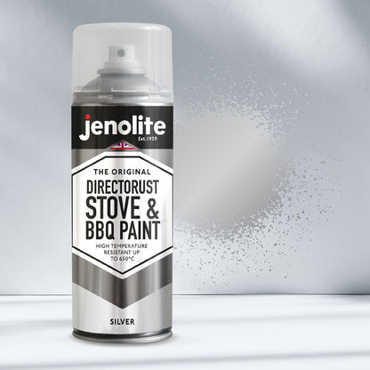JENOLITE Directorust spray paint for grills and stoves, silver, highly heat resistant up to 650°C | 3 x 400 ml