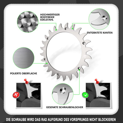 Spikes for robotic mower traction enhancement for Worx S/M - wheel size 205mm - 12x stainless steel screws - traction enhancement for robotic mowers