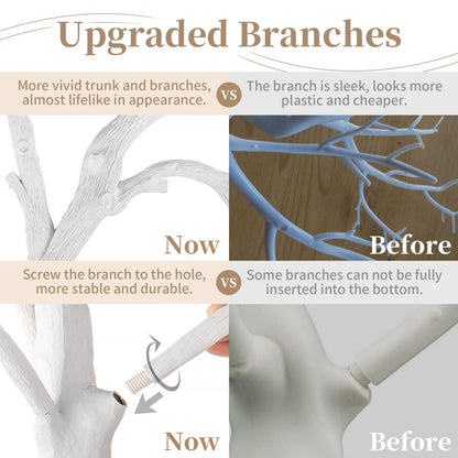 Sziqiqi 105cm White Easter Branches and Twigs Decor Tree Easter Tree Large Artificial Trees Wish Tree Wedding Deco Tree Deco Branches Easter for Indoors Outdoors Ground Engagement Christmas Birthday Party