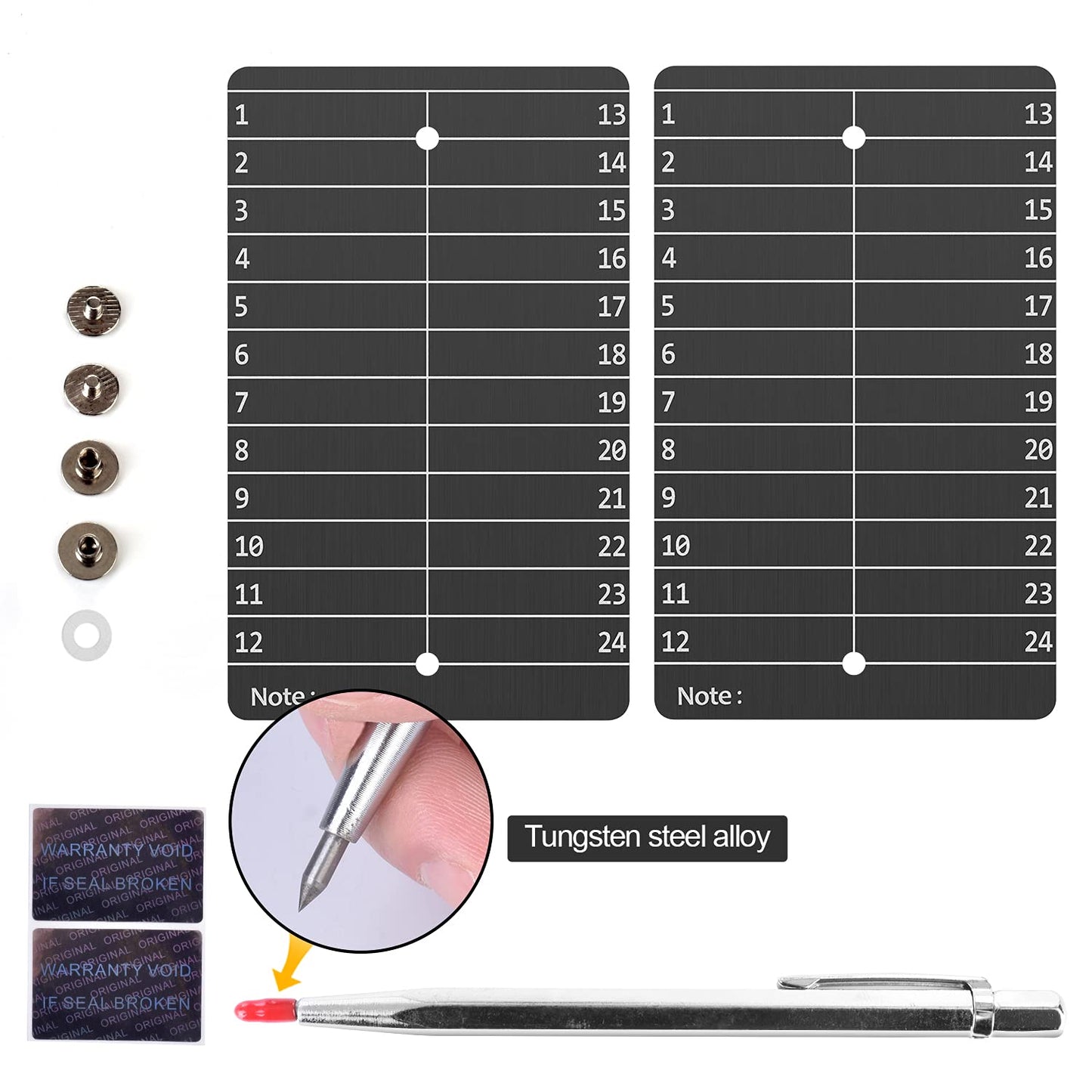 Crypto Seed Storage, Bitcoin Cold Wallet Backup - BIP39 12 or 24 Word Recovery Phrase Backup Crypto Wallet with Engraving Pen (Double) (Gray)