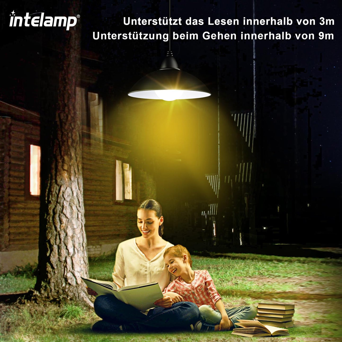 INTELAMP Solar Pendant Light, Outdoor Hanging Solar Lights with Remote Control, Waterproof Hanging Lamps for Garden Patio Balcony Gazebo IP65