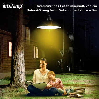 INTELAMP Solar Pendant Light, Outdoor Hanging Solar Lights with Remote Control, Waterproof Hanging Lamps for Garden Patio Balcony Gazebo IP65