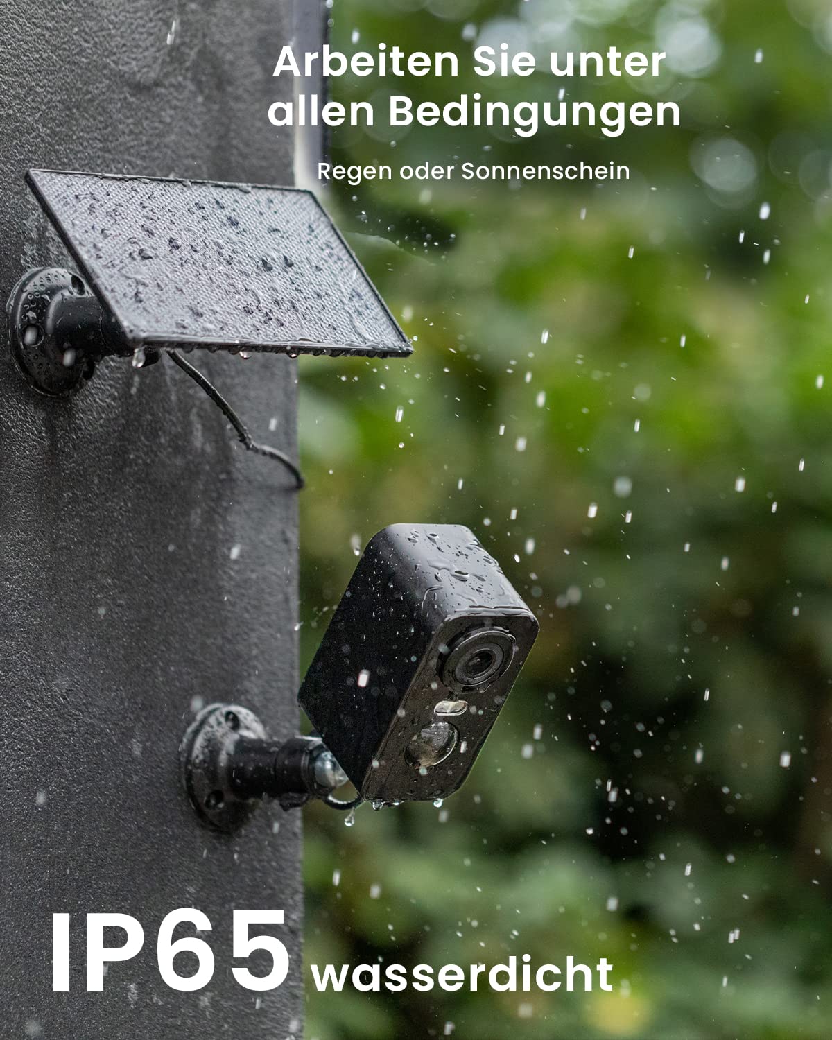 ieGeek 2K (Type-C) Outdoor Surveillance Camera with Battery, Wireless with Solar Panels, 5200mAh Battery Outdoor Surveillance Camera, WIFI, PIR Motion Detection, 2-Way Audio, Alexa Camera, Black, 2Pcs, IP65