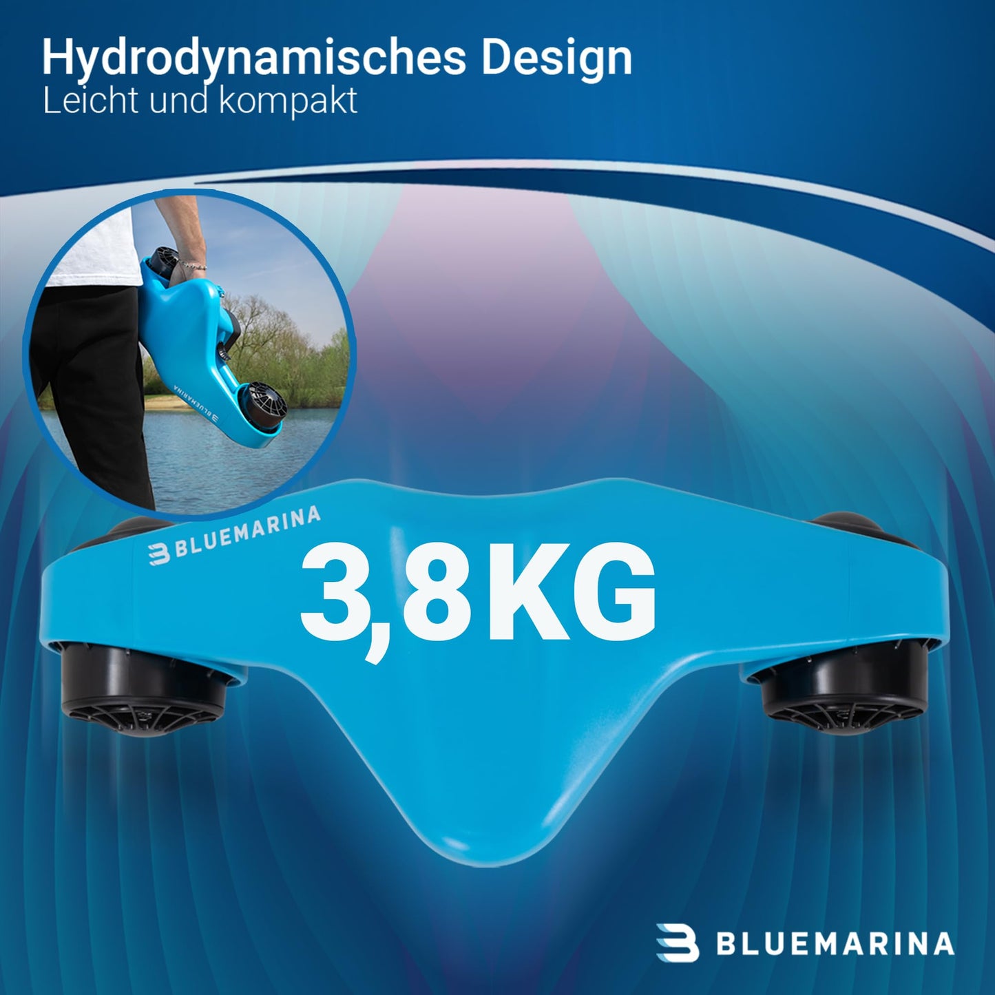 Bluemarina Underwater Scooter Orca | Seascooter - 2 x 500 Watt motors - 3 speeds - Topspeed 5.4 km/h - Up to 30 meters diving depth - Sink protection - Diving - Underwater Scooter
