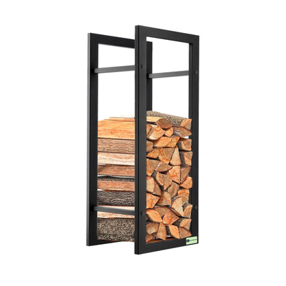 KADAX Fireplace Log Rack, Firewood Holder made of sturdy steel, black powder-coated log holder in various designs (29 x 40 x 90 cm)