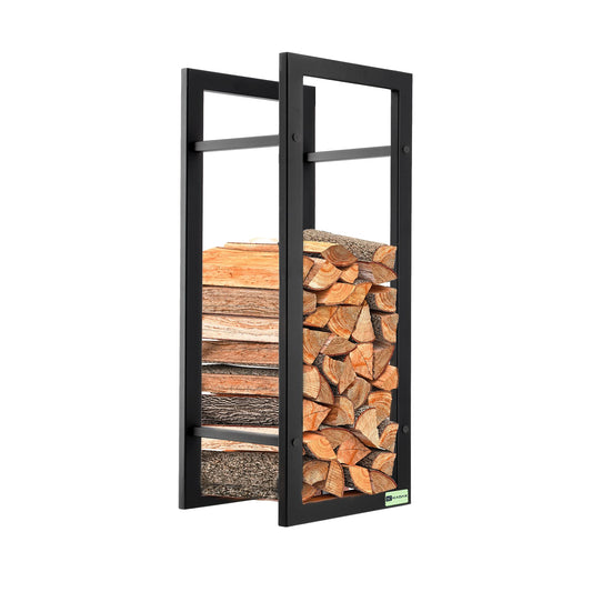 KADAX Fireplace Log Rack, Firewood Holder made of sturdy steel, black powder-coated log holder in various designs (29 x 40 x 90 cm)