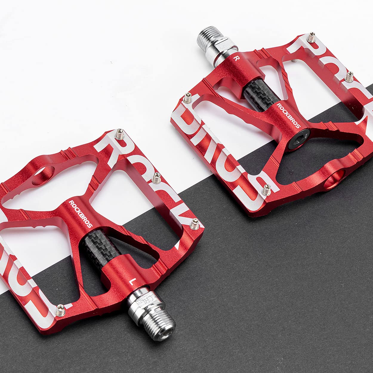 ROCKBROS bicycle pedals 9/16" aluminum alloy MTB pedals with sealed bearings non-slip pedals
