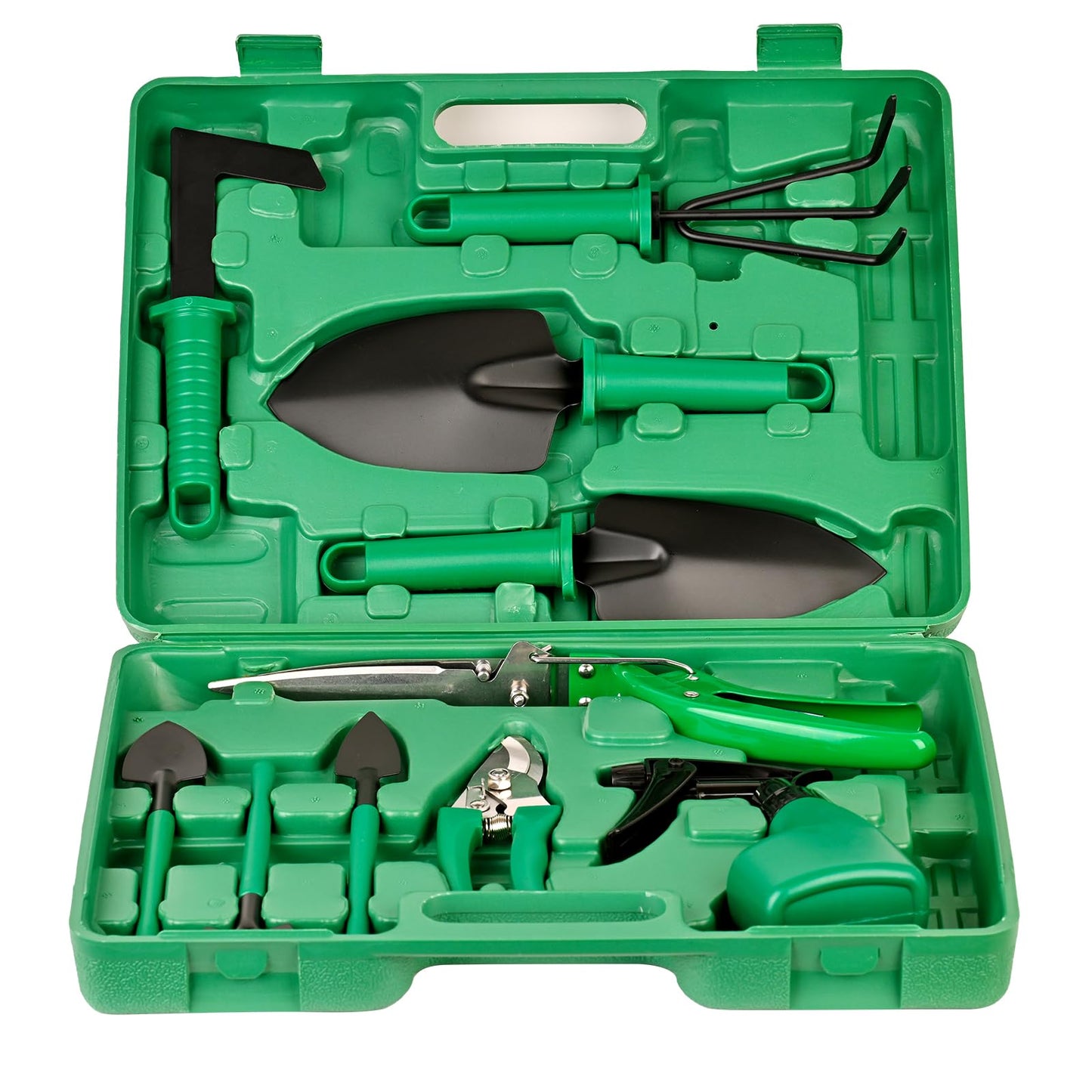 DUOJIN Garden Tool Set, 10 Piece Flower Garden Tool Set Gardening Hand Tool Gift Set, Garden Gifts for Women and Men, Including Pruning Shears and Storage Box, Garden Accessories