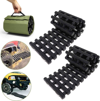 Jolitac 2 Piece Traction Aid Set Sand Mat Tracking Mat for Snow, Ice, or Mud 80 x 22 cm