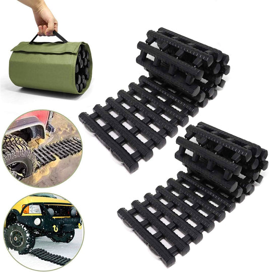 Jolitac 2 Piece Traction Aid Set Sand Mat Tracking Mat for Snow, Ice, or Mud 80 x 22 cm
