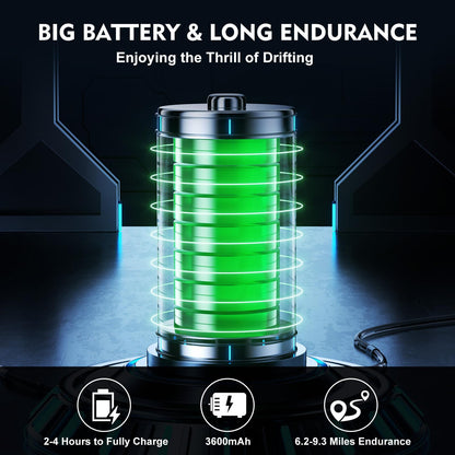 360° Electric Drift Scooter Kids Drift Kart with 250W electric motor, 3 speeds LED illuminated Electric Drift Scooter