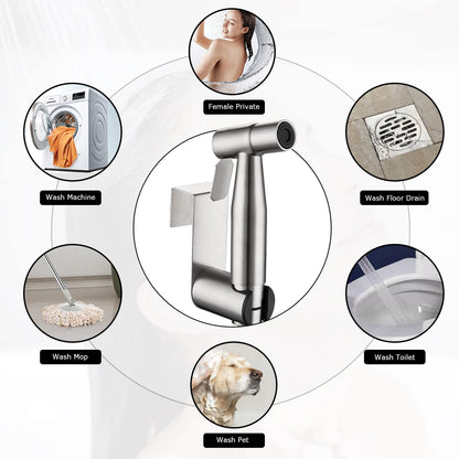 [DELETE] Bidet wall spray kit for toilet, hand sprayer WC attachment stainless steel for pet bath/personal hygiene/bathroom (silver)