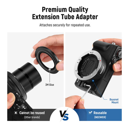 NEEWER wide angle lens compatible with Canon G7X Mark III camera, 2 in 1 18mm wide angle & 10x macro attachment lens with extension tube, bayonet, cleaning cloth.