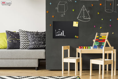 ALLboards Metallic Magnetic Board BLACK CHALKBOARD 60x40cm MetalBoards Memo board for any type of magnets Magnetic pin board + 6 chalks, 10 magnets and eraser