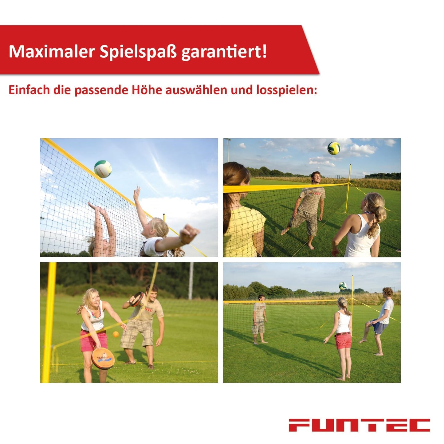 Funtec Fun Sports Set - Beach volleyball and multi-sport set