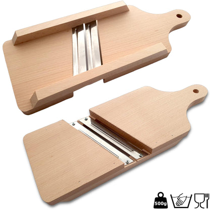 OSTENTO Cabbage Slicer | Mandoline Vegetable Slicer Wood - Cabbage Grater Cabbage Cutter Kraut Cutter Vegetable Slicer Sauerkraut Slicer Cucumber Slicer Potato Slicer - Made in EU (2 Blades)