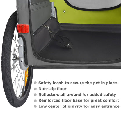 DOGGYHUT® MEDIUM bike trailer for dogs up to 23 kg, foldable (GREEN)