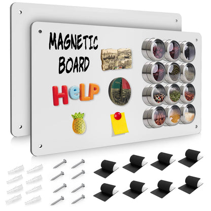 Raweao White Magnetic Board for Wall, 43.5x29x0.08cm Magnetic Metal Board Wall Panels for Fridge Magnet Collection, Metal Board Ideal for Home, Kitchen, and Office (White - 2 Pieces)