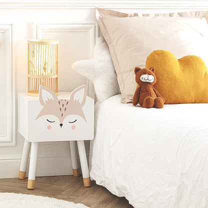Atmosphera - Children's bedside table Fox - white - wood - Multicolor