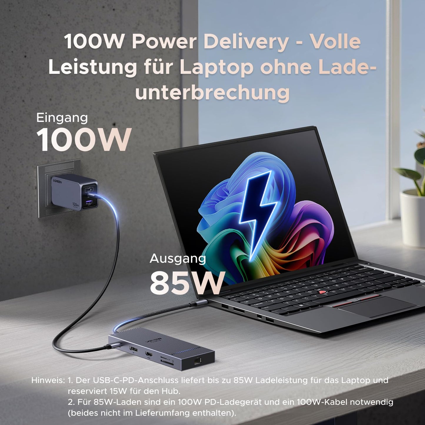UGREEN Revodok Pro 2111 Docking Station supports 2 monitors - HDMI & DisplayPort 4K@120Hz, 10Gbps USB-C, USB-A, SD/TF, LAN, Audio, 100W PD - Compatible with ThinkPad X1, HP Envy 17, XPS 15, and more.