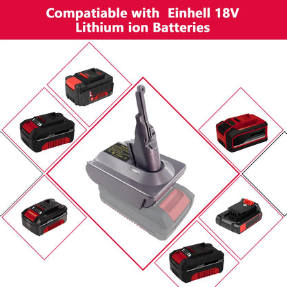EID adapter for Dyson V7+V8, for Einhell 18V battery to for Dyson V7/V8 Series vacuum Animal Absolute Fluffy Hepa cordless stick...