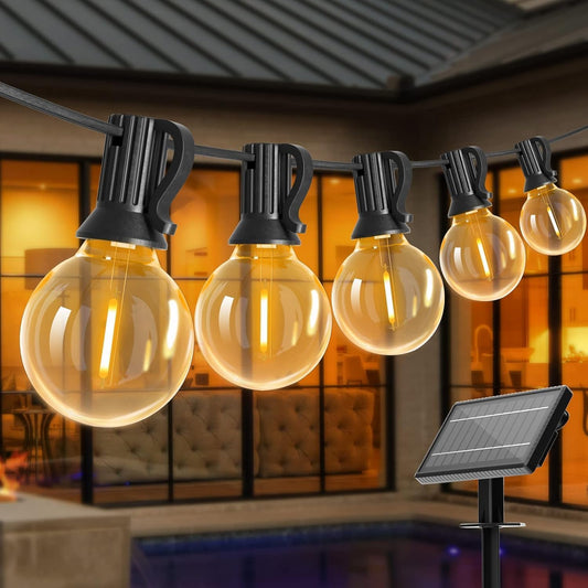 Bomcosy outdoor solar cell light string, 24m LED, outdoor, light chain, solar lamp, IP45, waterproof, bulb light string, garden, 4 modes for patio, party, outdoor.