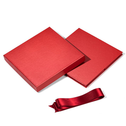 RUSPEPA Medium Birthday Gift Box with Lid, Ribbon, and Tissue Paper, Foldable Gift Box - 1 Piece, 10 x 10 x 10 inches, Red