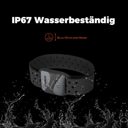 COOSPO HW807 Heart Rate Monitor Bracelet measures HRV heart rate training zone via Bluetooth 5.0/ANT+, LED heart rate sensor armband IP67 waterproof, rechargeable compatible with Wahoo, Zwift, Strava.