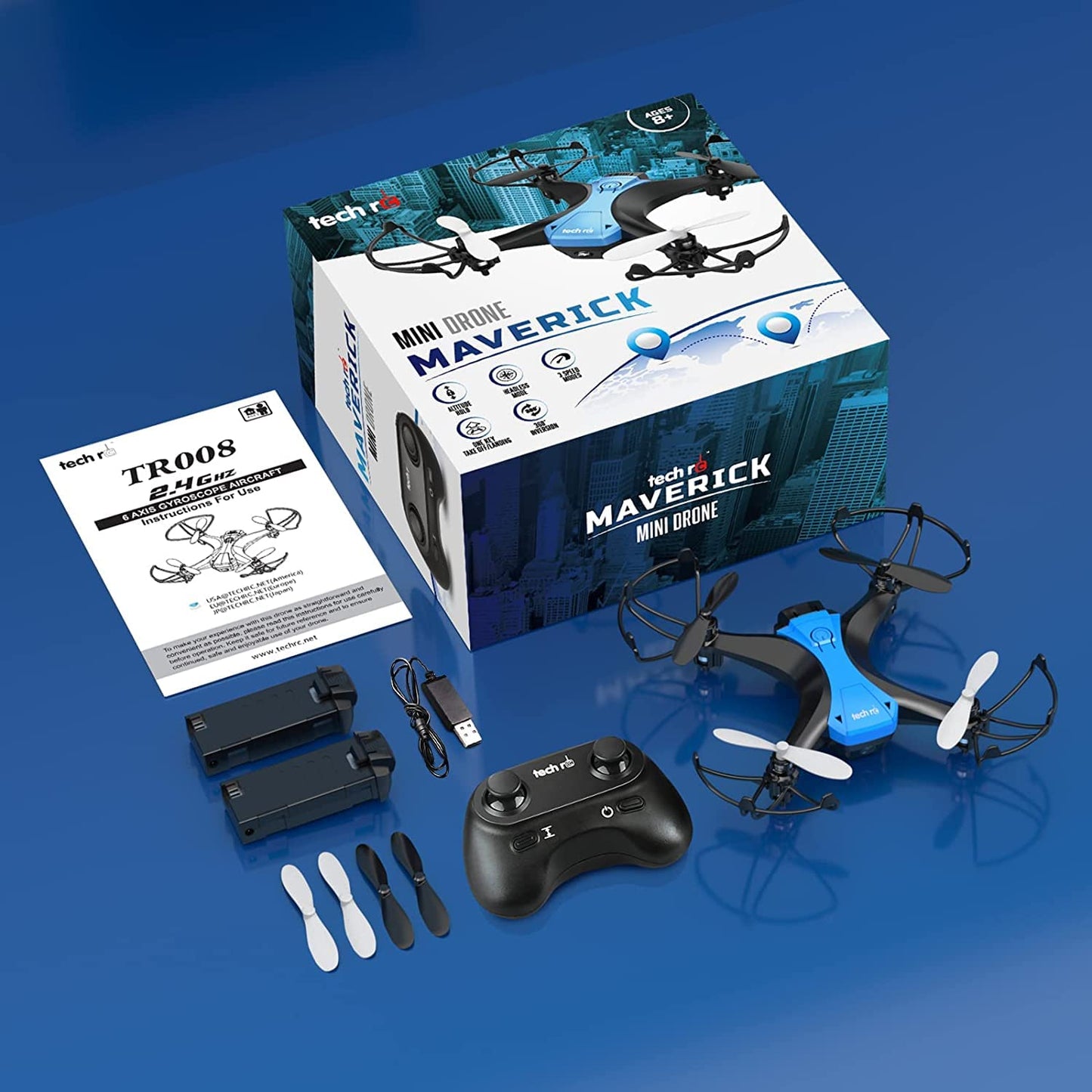 Drone for beginners RC mini drone Dual battery 16 minutes flight time Indoor RC remote-controlled drone 3D flip Altitude hold RC quadcopter remote-controlled for children Girls Boys Toy Gift