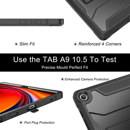 Shockproof case for Samsung Galaxy Tab A9 Plus 2023 with built-in screen protector and stand, sturdy full body protective case for Galaxy Tab A9+ 11-inch tablet [SM-X210/X216/X218], Black.
