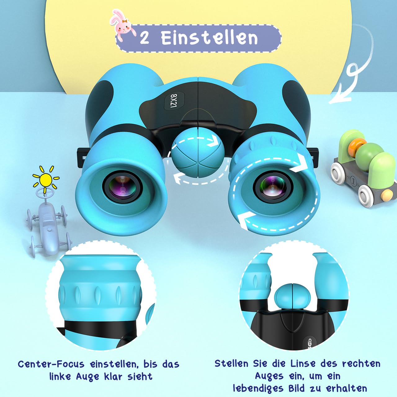 Binoculars for Kids Magnification 8X21, Back to School Boy Mini Binoculars Kids Toy for Ages 3-12, Outdoor Toy Telescope Children's Day Gifts for Little Boys - Outdoors, Hiking, Camping
