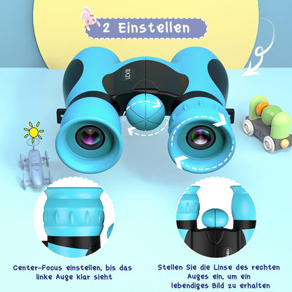 Binoculars for Kids Magnification 8X21, Back to School Boy Mini Binoculars Kids Toy for Ages 3-12, Outdoor Toy Telescope Children's Day Gifts for Little Boys - Outdoors, Hiking, Camping