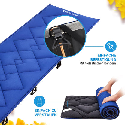 KingCamp Field Bed Pad 100% Cotton Sleeping Mat Travel Blanket for Camping Bed Cot Garden Lounger Sun Lounger 203 × 76 cm.